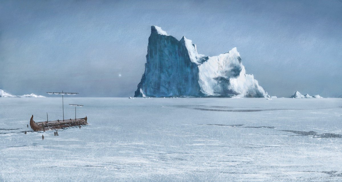 Ancient Greeks in the Arctic. In 325 BC the Greek geographer Pytheas made a voyage of exploration into the Arctic Circle, reaching the polar ice and witnessing the midnight sun. (Art by Mateusz Przeklasa)