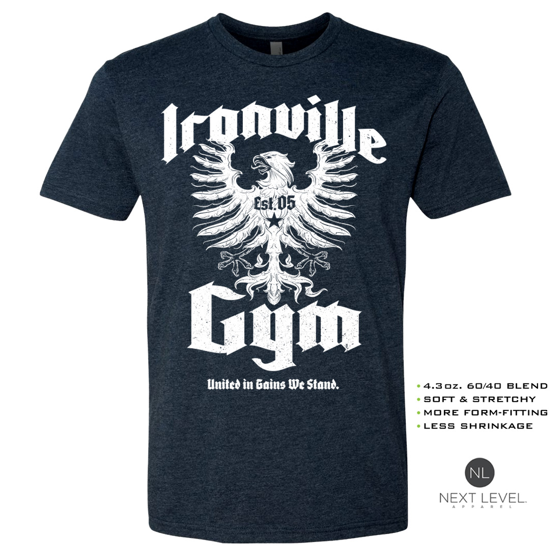 Ironville's tweet photo. Shop this addition to our Ironville Gym Series with the high flying Ironville Gym Eagle. Shop it on many garment choices including some with both FRONT or BACK print options. Use promo code JANUARY for 20% off retail pricing at: https://t.co/vgfh9rshvA https://t.co/IC7ljKczrD