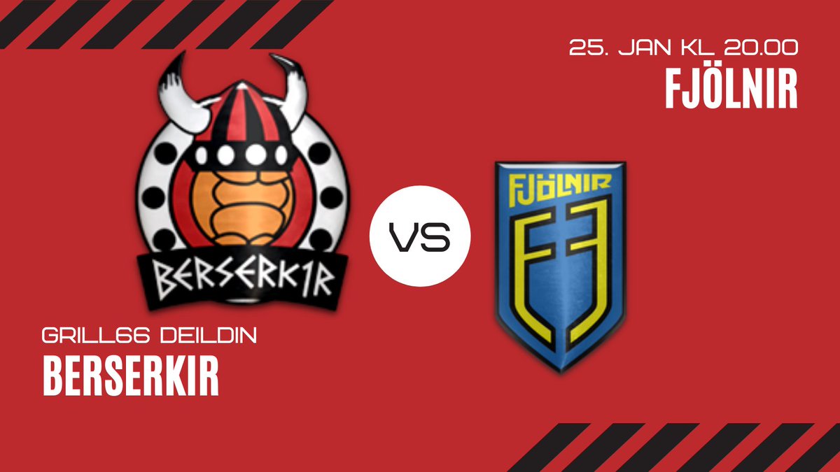 ⚫🔴Gameday!⚫🔴
🆚<a href="/fjolnirhkd/">Fjölnir handbolti</a>
🏆Grill66 deildin
🕗kl 20.00
🏟 Víkin
📺 VíkingurTV

Berserkir eru sigurreifir eftir síðasta leik og staðráðnir í að líma saman tvo sigurleiki. 
Fjölnismenn gera sér ferð yfir Gullinbrú og mæta Berserkjum í kvöld. 
#handbolti #grill66