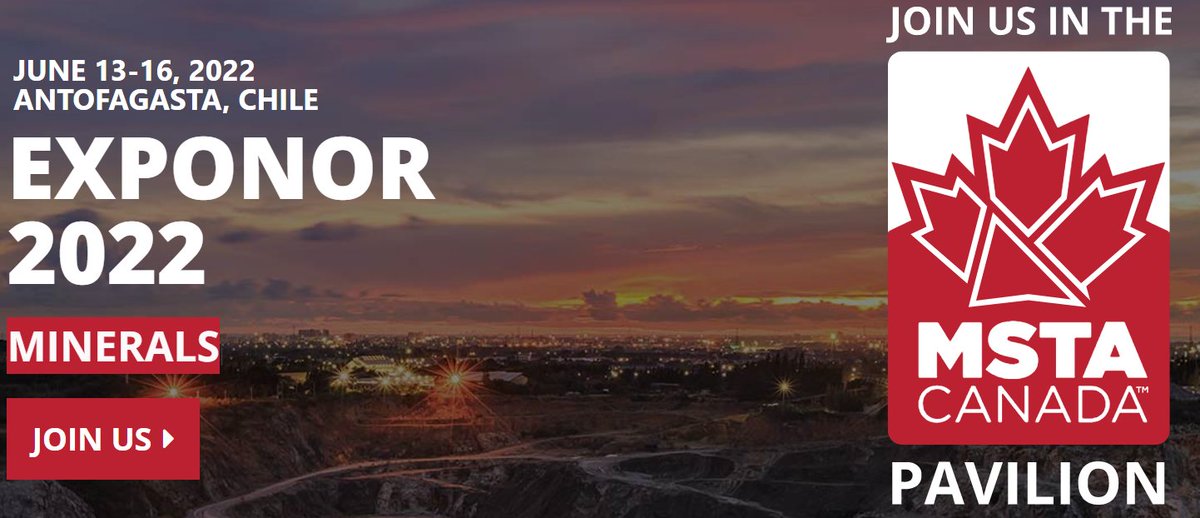 Are you interested in #business opportunities at one of the top #Mining regions in the world? #Antofagasta covers 54% of the Mining production in #Chile &amp; 16% on a global level. Join the MSTA CANADA Pavilion at Exponor 2022 on June 13-16. For more info lnkd.in/d4UvSXg9