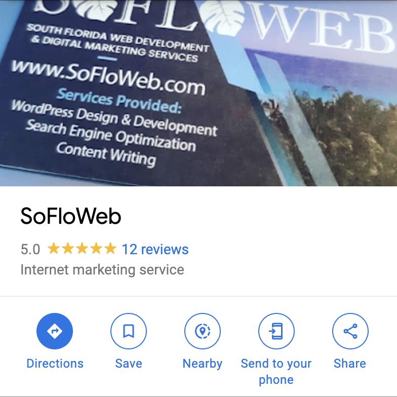 SoFloWebTeam's tweet photo. Every small business owner should review their #GoogleMyBusiness listing to ensure information is accurate. It’s important to check your #maplisting because this is the most prominent info shown in #search results beating your company #website in #ranking. #gmb #maps #googlemaps https://t.co/1noyIcZ3Bv