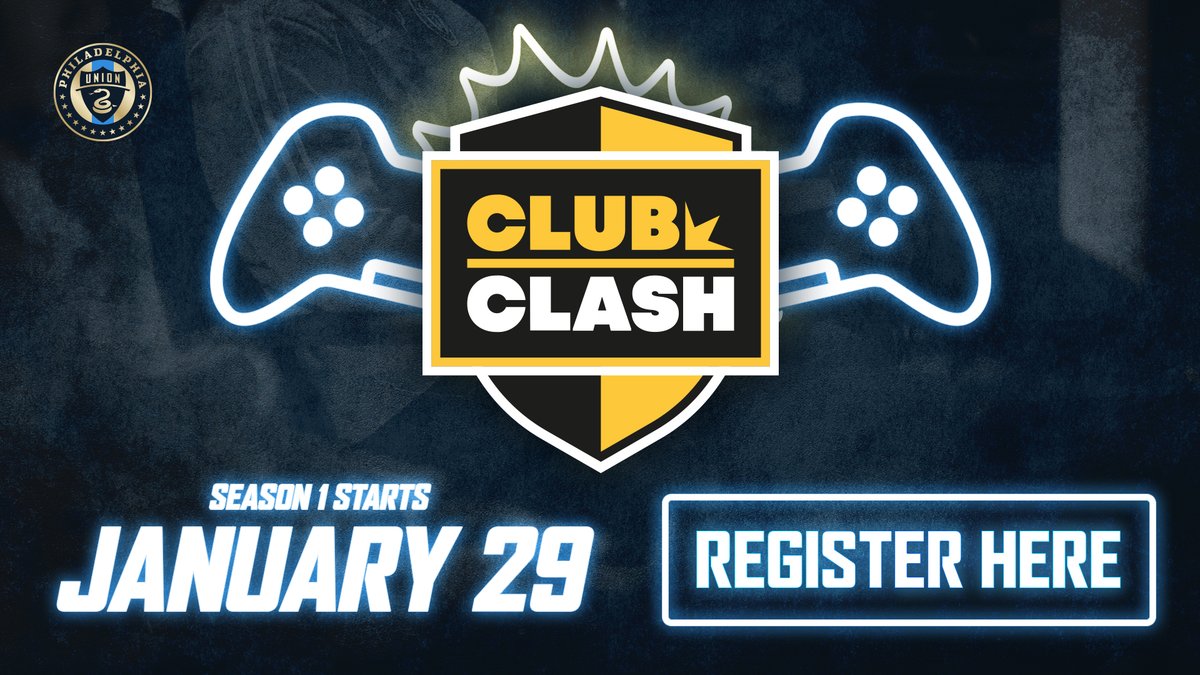 PhilaUnion's tweet photo. @PhilaUnion E-GAMERS! 🎮

Show off your skillzzz &amp; join our @EGL Club Clash team to rep the Union by 1/29 for a chance to win tickets, autographed items &amp; more!

👉 https://t.co/c0cA7o1Qot https://t.co/su7HuQDQFL