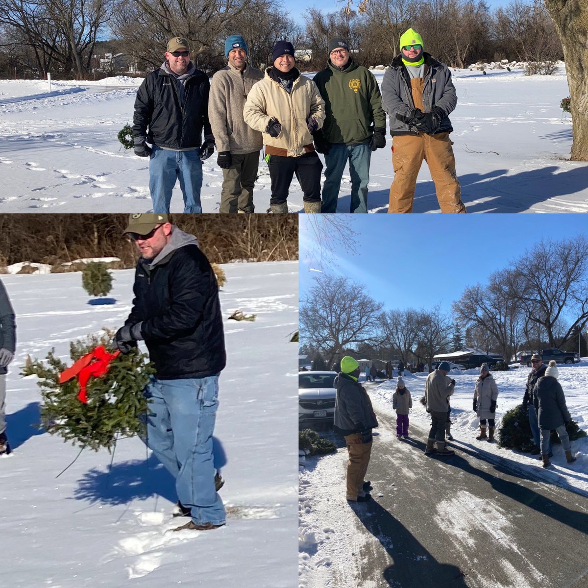 IBEW Local 43 Veteran’s Committee members, Kevin Mullen, Dominic Garofolo, Ryan Cabiles, Bill Towsley, and John LaPlant helping out in our community by clean up wreaths at the Onondaga County Veterans Memorial Cemetery.

#IBEWLocal43OnTheMove!
#Local43VeteransCommittee! 🇺🇸