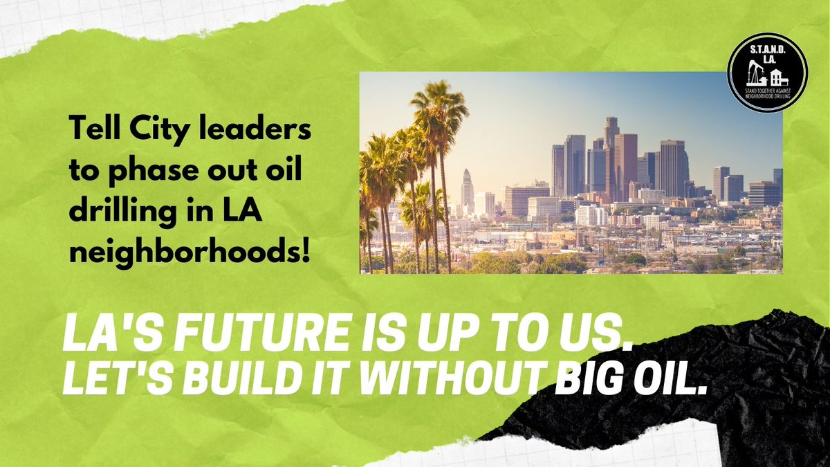Angelenos are clear that Big Oil has no place in our communities. This week our L.A. City Council has the chance to meet our calls to action & end neighborhood drilling for good. Meeting & vote Wed. 10am
📣Add your voice here: bit.ly/3KzOo2i ✍️
#NoDrillingWhereWereLiving