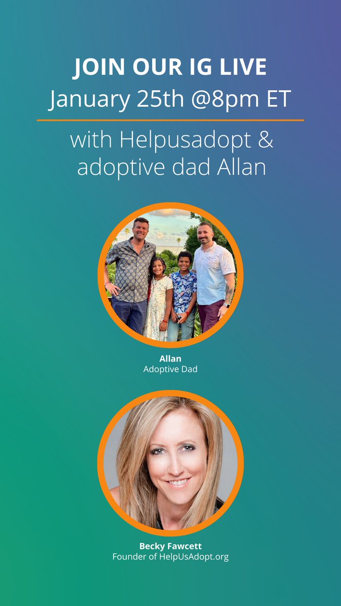 GaysWithKids's tweet photo. Adoption is expensive! But #helpusadopt is making the cost more manageable. ❤️👨👨👧👦
Join us on Instagram Live tomorrow at 8pm ET for a chat with https://t.co/Kr3mzYMeAp founder Becky Fawcett and grantee Allan Berkowitz. https://t.co/4JEgHqNiGU