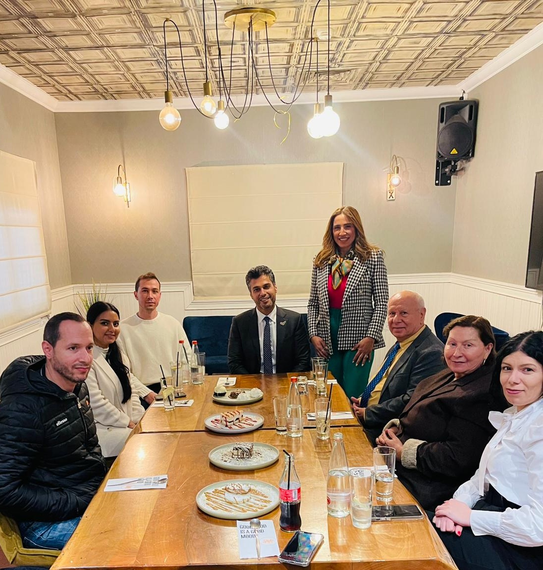 AmbAlKhaja's tweet photo. Great meeting today with @Bassamjab and visiting the @panetcoil studio. It was a pleasure to exchange views on how to create a future of #peace &amp; #prosperity for the #youth and people of the region. I was also happy to meet the Jaber family over lunch at Azkadenya in #Taibe. https://t.co/0oeALa0qoZ