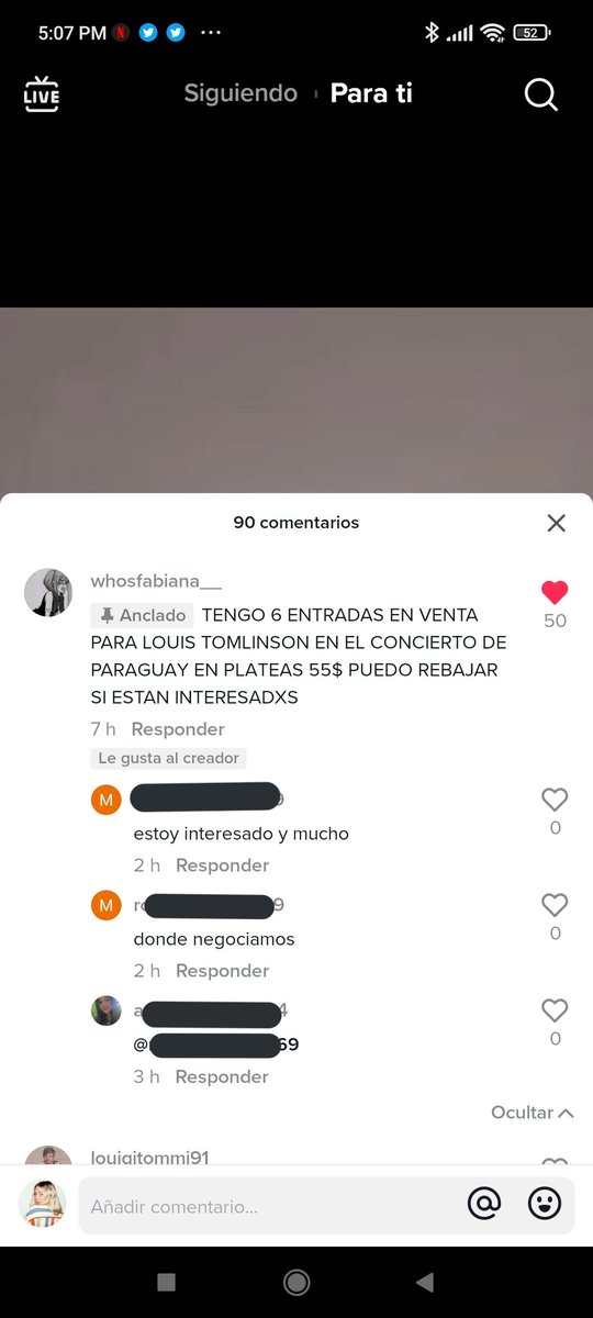 ashemilio's tweet photo. @lthstickets hola! vi esto en TikTok hoy y es reciente, no es mío pero lo comparto, son para Louis en Paraguay ahí se ve el user https://t.co/ke4MIowzSC