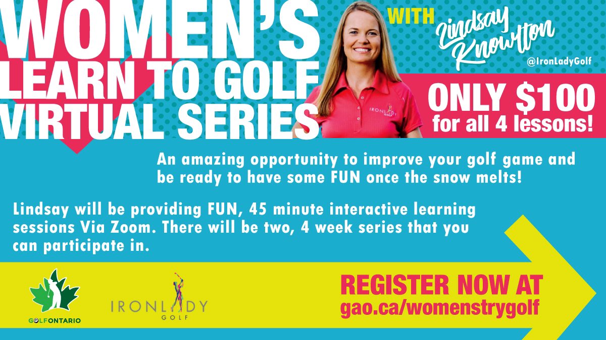 Registration is OPEN‼️ 

Looking to learn the great game of golf from the comfort of your home!? Get a head start on the 2022 season and sign up now for Golf Ontario’s first Women’s Learn to Golf Virtual Series!🏌️‍♀️

Visit the link for further details ➡️ gao.ca/womens-golf/