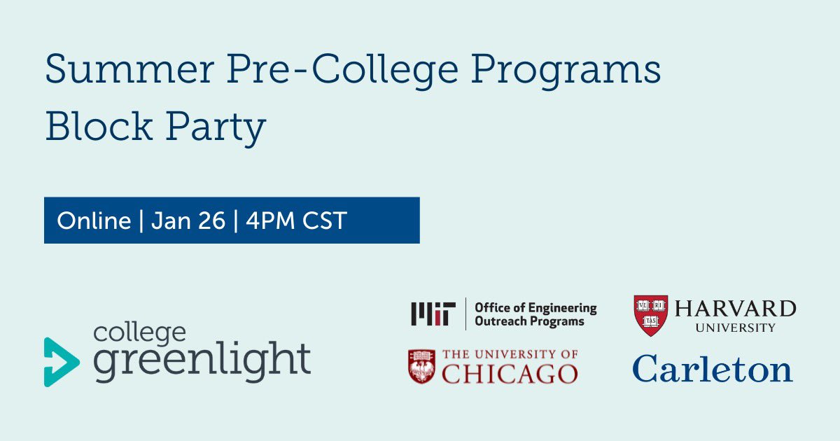 We’re partnering with this sunny line up to talk about pre-college and summer programs THIS WEDNESDAY ☀️grab a spot!: bit.ly/3qD0hfW