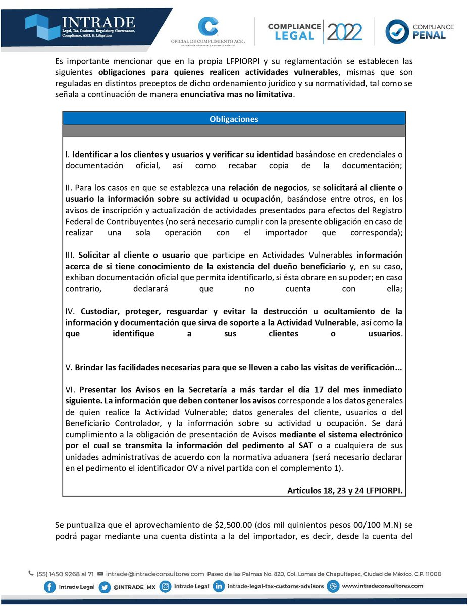 INTRADE Legal, Tax, Customs Advisors & AML tweet media