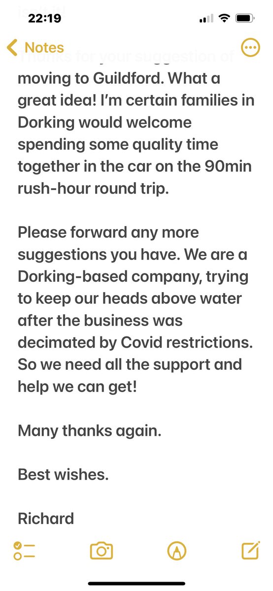 DorkingRichard's tweet image. Received a lovely, helpful email this week. I made sure I found the time to reply. #Dorking #Community