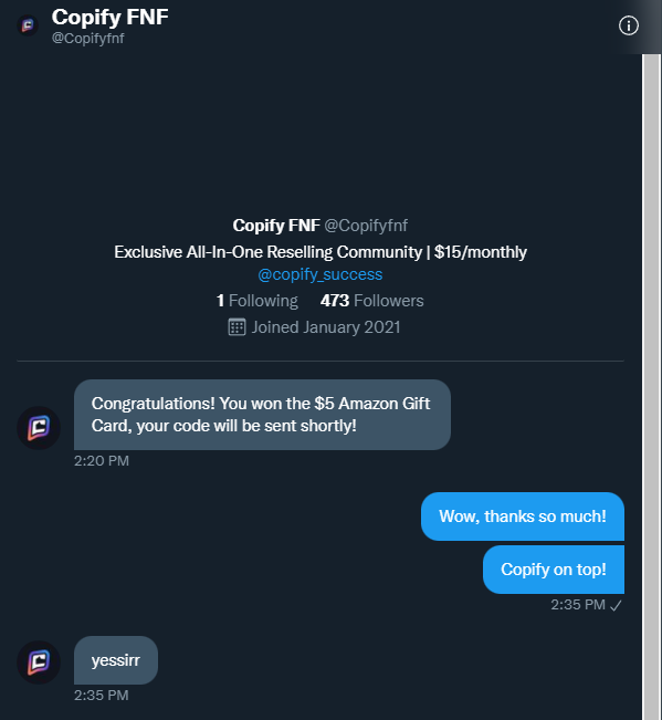 Copify Success tweet media