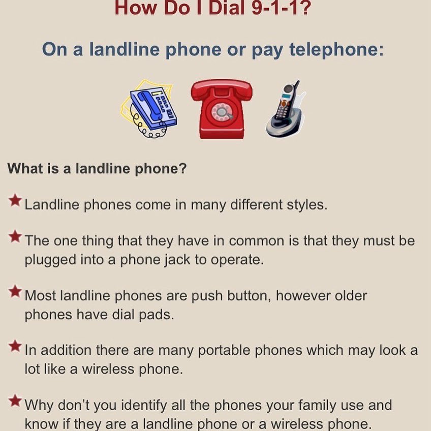 911forkids's tweet photo. Do you know how to call 9-1-1 from a cell phone and/or a landline phone? Here are some tips to help, when calling from these types of phones โ๏ธ ๐ฑโ๐ฎโโ๏ธ #911 #911ForKids #Emergency #CellPhone #Telephone https://t.co/c9Tw4n6AOF