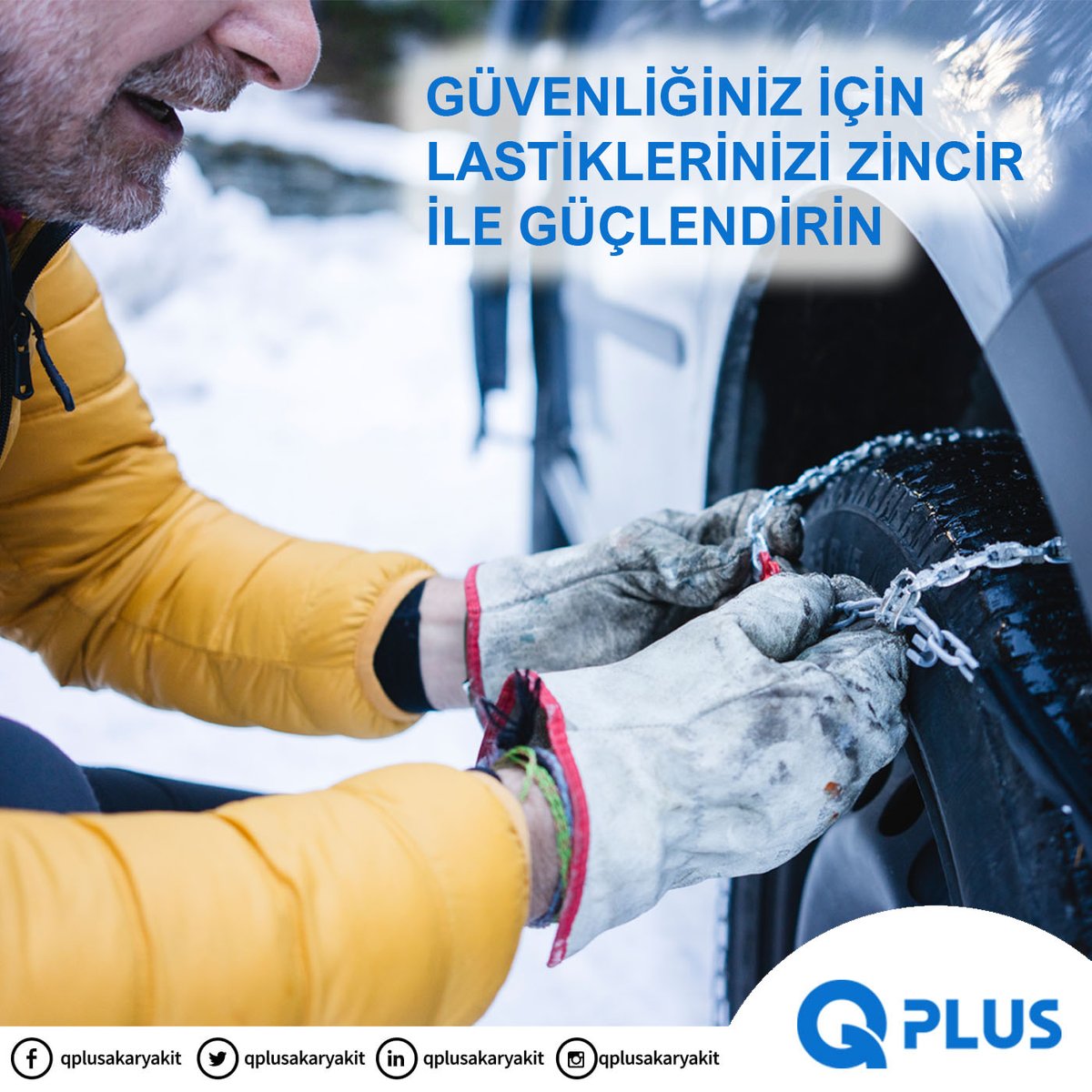 Güvenliğiniz için kış şartlarında mutlaka zincir ile lastiklerinizi güçlendirin.