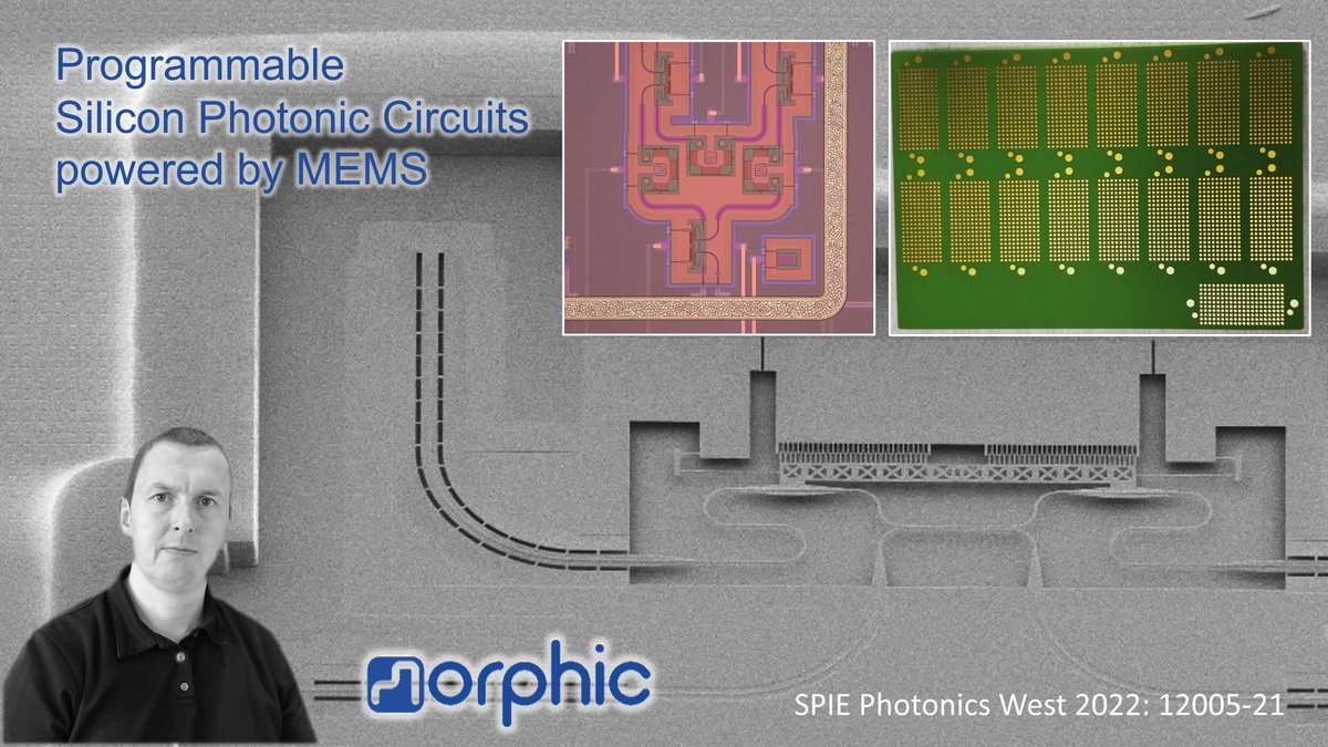 H2020 MORPHIC (@h2020_morphic) on Twitter photo <a href="/H2020_Morphic/">H2020 MORPHIC</a> is at <a href="/PhotonicsWest/">SPIE Photonics West</a> . On Thursday <a href="/WimBogaerts/">Wim Bogaerts</a> presents our progress on photonic MEMS devices, packaging, electronics and software for programmable photonics. <a href="/QLAB_EPFL/">Niels Quack</a>
<a href="/KTHuniversity/">KTH Royal Institute of Technology</a> <a href="/TyndallInstitut/">Tyndall Institute</a>
<a href="/CommScope/">CommScope</a> <a href="/vlcphotonics/">VLC Photonics</a> <a href="/imec_int/">imec</a> <a href="/PhotonicsUGent/">Photonics UGent</a> <a href="/H2020_Morphic/">H2020 MORPHIC</a> is at <a href="/PhotonicsWest/">SPIE Photonics West</a> . On Thursday <a href="/WimBogaerts/">Wim Bogaerts</a> presents our progress on photonic MEMS devices, packaging, electronics and software for programmable photonics. <a href="/QLAB_EPFL/">Niels Quack</a>
<a href="/KTHuniversity/">KTH Royal Institute of Technology</a> <a href="/TyndallInstitut/">Tyndall Institute</a>
<a href="/CommScope/">CommScope</a> <a href="/vlcphotonics/">VLC Photonics</a> <a href="/imec_int/">imec</a> <a href="/PhotonicsUGent/">Photonics UGent</a>