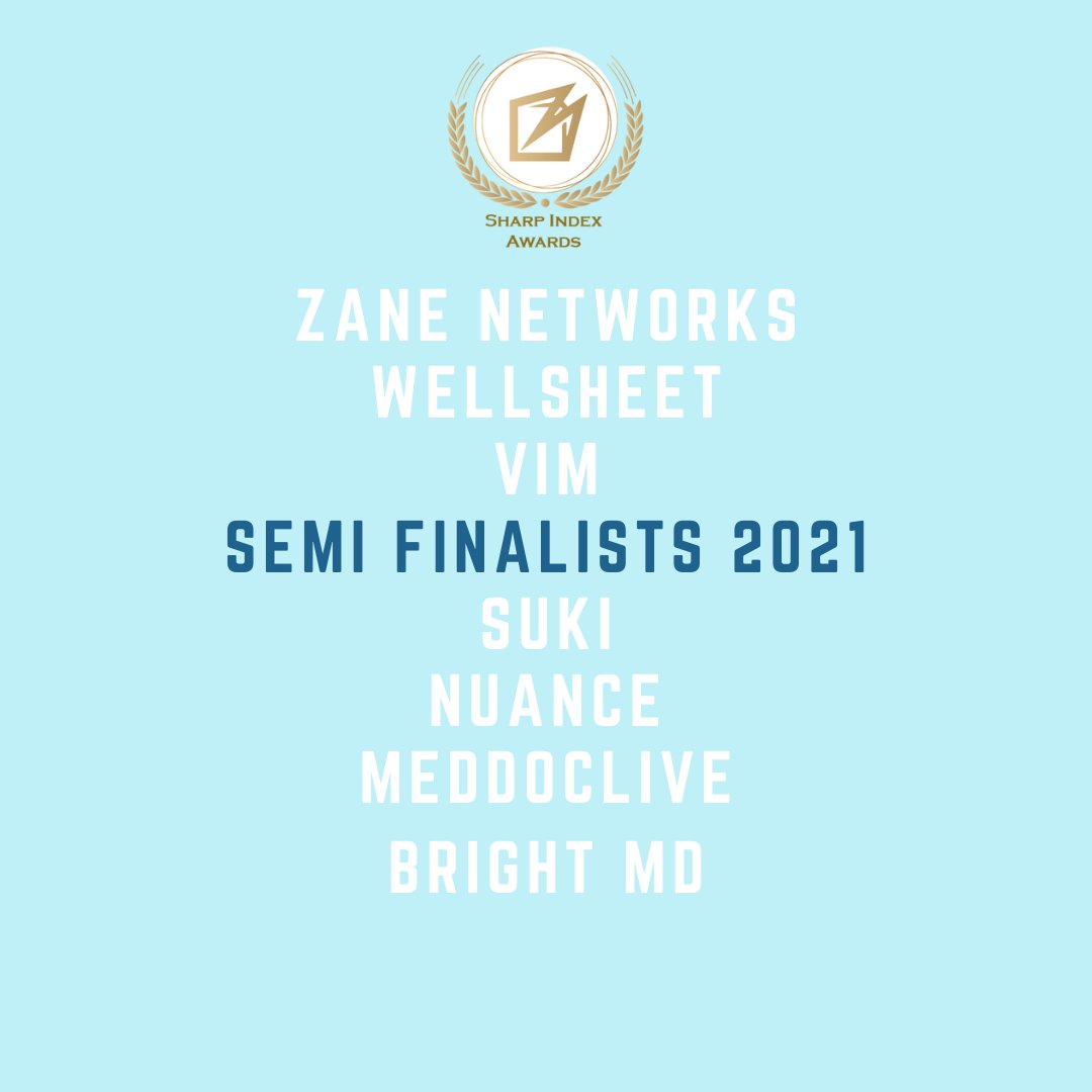 SharpIndex's tweet photo. Our semi-finalist companies were nominated by the people whose experience matters most--their customers. We'll be honoring these companies and selecting a winner soon:

https://t.co/HLdQRKPbFN

#SharpIndex #HealthIT #HealthTech https://t.co/9ATe3hG0cF