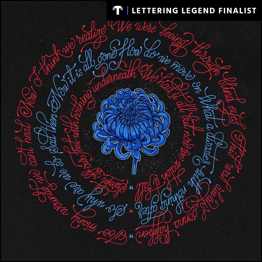 typefolk's tweet photo. Lettering Legend Finalist!

Our eight Lettering Legend Finalist entry is this brilliant piece by Adhara!
Keep an eye on our social media over the next few days to see the last of our finalist entries!

#lettering #type #calligraphy #handlettering #letteringart #art #typefolk https://t.co/9z1NhCigXz