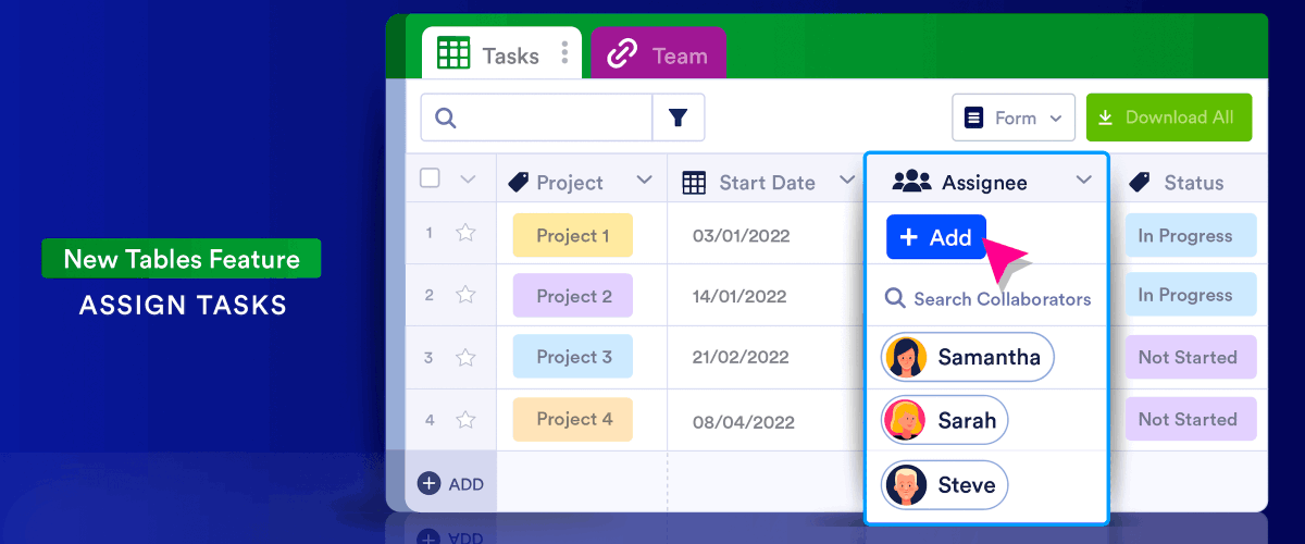 Jotform (@jotform) on Twitter photo Assigning projects and tasks to stakeholders just got easier. Discover how you can use the new Jotform Tables Assign feature to streamline task management! 🎉 
👉 Learn More: ow.ly/hcvp50HBWf7 Assigning projects and tasks to stakeholders just got easier. Discover how you can use the new Jotform Tables Assign feature to streamline task management! 🎉 
👉 Learn More: ow.ly/hcvp50HBWf7