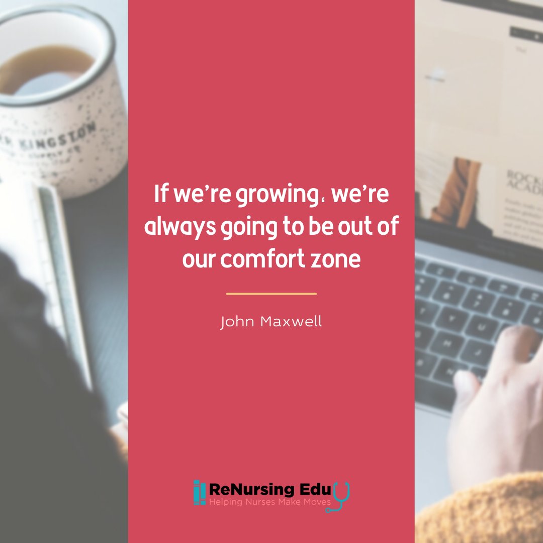 ReNursing's tweet photo. As a nurse stepping outside our comfort zone is a must.

#renursingedu #mondaymotivation #careergoals #np  #nurses #goodquotes #positivityquotes #motivationoftheday #learning #motivationquotes https://t.co/QBkL7uIAi1