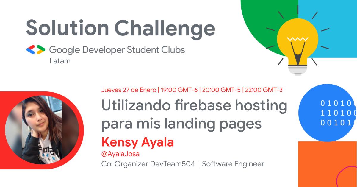 GdscLatam's tweet photo. Seguimos con nuestras charlas de Firebase para el Solution Challenge por ello te invitamos este Jueves 27 de Enero a nuestra charla con @AyalaJosa.
Jueves 27 de Enero del 2022
🇲🇽🇭🇳 19:00
🇧🇴🇵🇪🇨🇴20:00
🇦🇷 22:00
#SolutionChallenge2022 #GoogleDeveloperStudentClubs https://t.co/Byznlk0VWP