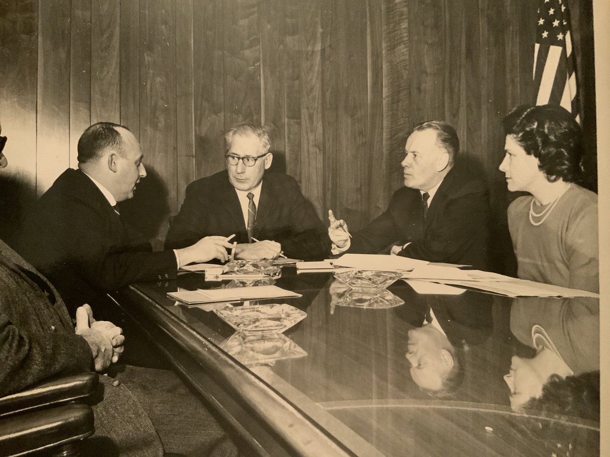 Sadly, my grandmother passed away last week. She was a special woman, and one of her proudest accomplishments was serving as the first woman on the @OSchoolsPR Board of Ed. I believe this is her with (among others) Arthur Iger, the father of @RobertIger.