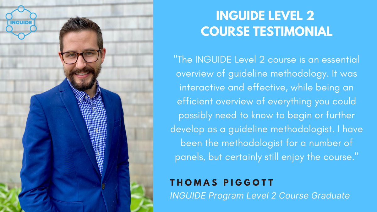 INGUIDE_Program's tweet photo. Time to kick off our #MarchisforMethods social media marathon!
All month long, we will feature testimonials from our amazing Level 2 learners and graduates.
Register for our Level 2 course on https://t.co/LQNItSOsBD!
#methods #guideline #health #systematicreview https://t.co/xY4W4y8qrb