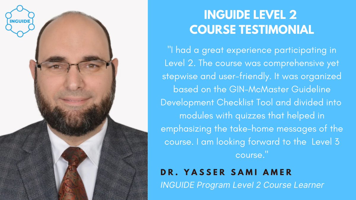 INGUIDE_Program's tweet photo. #MarchisforMethods and Level 2 testimonials!
Register for our Level 2 course on https://t.co/LQNItSwRd3
#methods #guideline #health #systematicreview https://t.co/HYx5V6mcGG