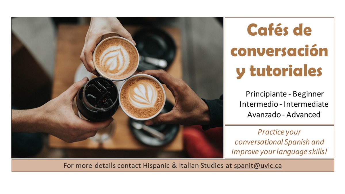 Spanish Conversation Café hours are open! More info on our website! uvic.ca/humanities/his…