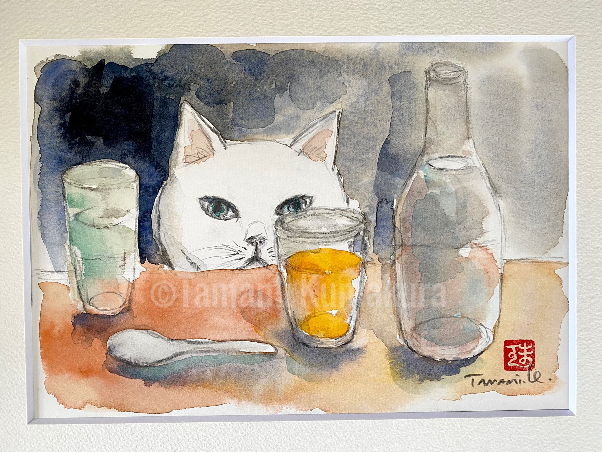 自作絵画 ねこ パフェ 自作絵画 ねこ パフェ 自作絵画 ねこ パフェ 個展5日目が始まりました