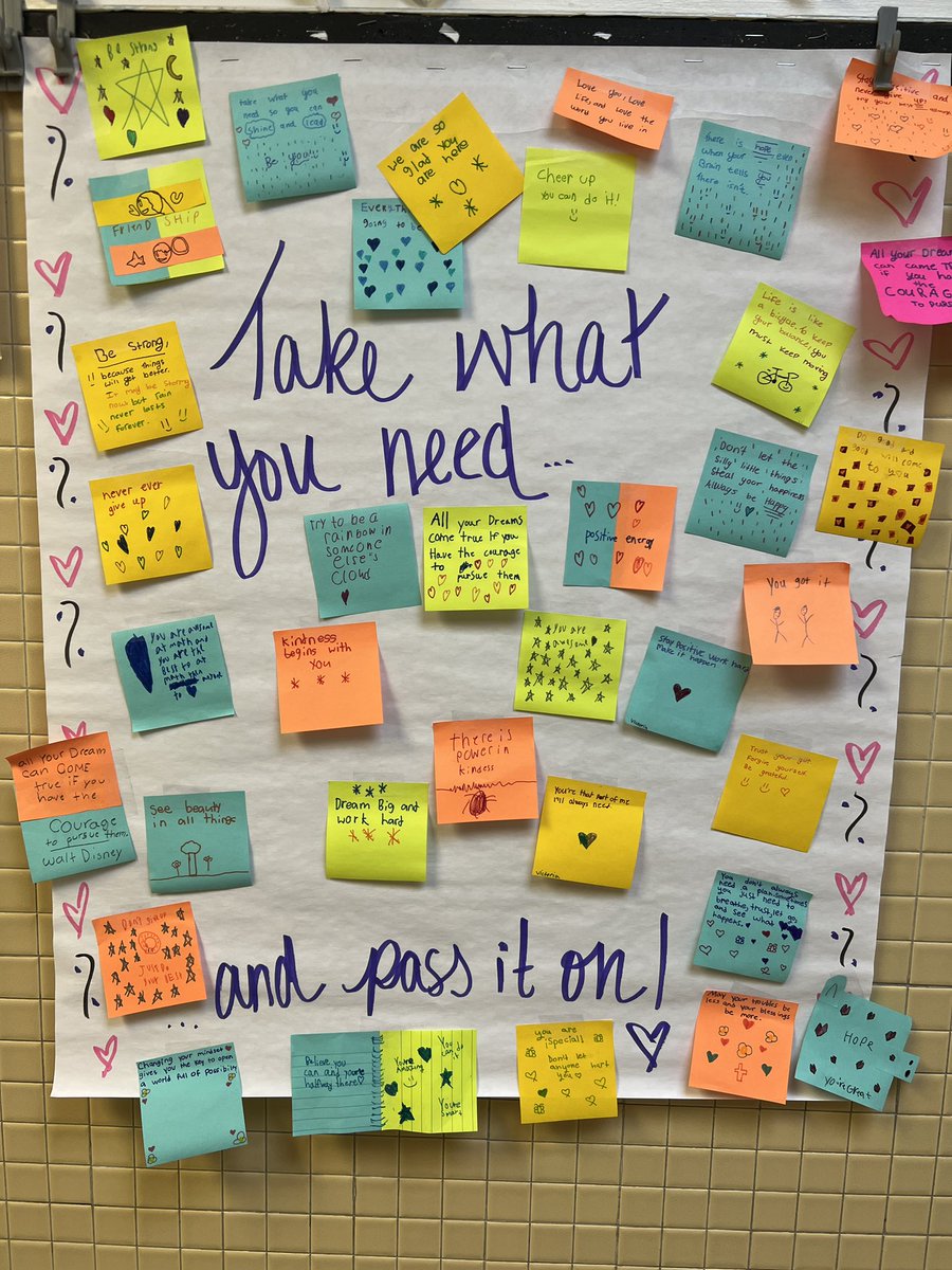 MrsCook_64's tweet photo. Kicking off the Great Kindness Challenge by creating messages of inspiration for others @PhillipsAveElem (and someone left some kind words for me) 🥰 @RiverheadCAP #phwaves https://t.co/haHzfmW2hU