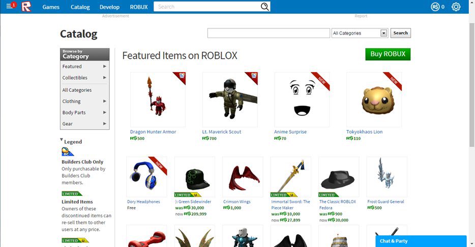 roblox free catalog