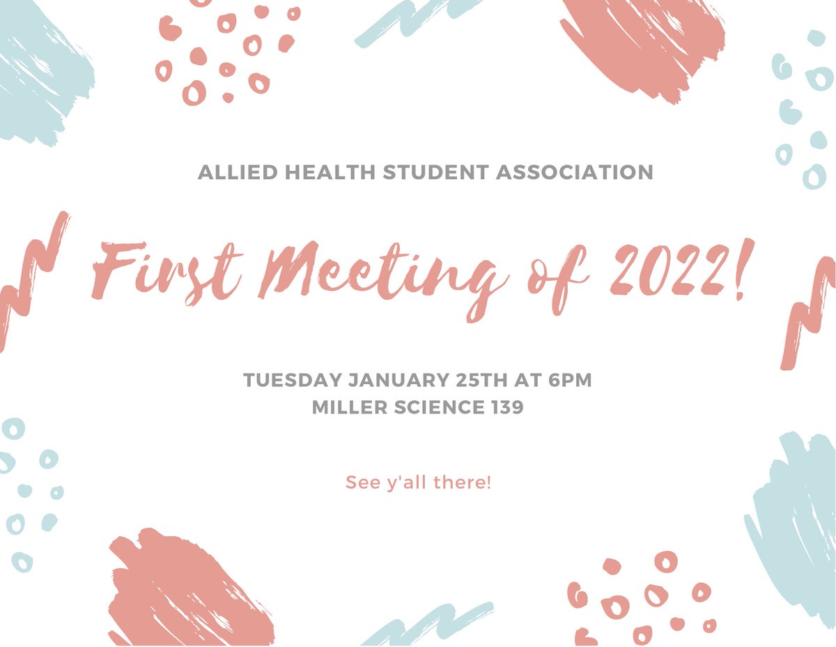 Hey everyone! Tomorrow at 6pm, we will have our first meeting of the spring semester! We are excited to see y’all again!🤩