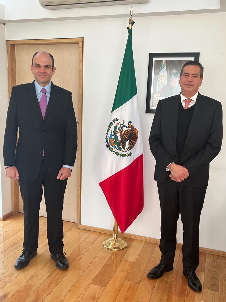 jericoabramo's tweet photo. Hace unos momentos me reuni con el Subsecretario de Seguridad Publica del País @RicardoMeb donde revisamos una agenda de trabajo coordinada y que buscará trabajar en favor de fortalecer la seguridad  de los destinos turísticos de México. https://t.co/m4EnLO385N