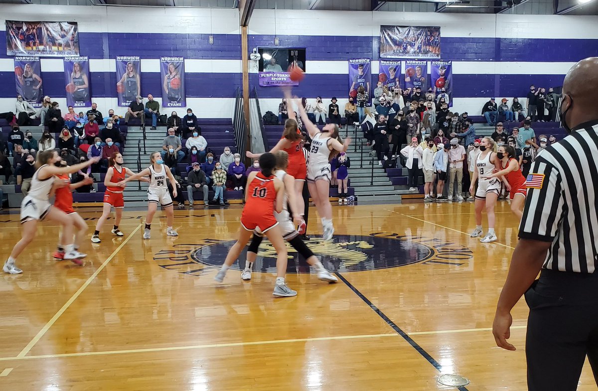 Game on in Norwich. Girls Basketball action @tigers_ue vs. The Purple Tornado <a href="/norwichcsd/">Norwich City School District</a> <a href="/norwichhighfans/">PURPLE TORNADO</a> <a href="/NateLull/">Nate Lull</a> <a href="/nhstvstudio/">NHS student news💜🤍</a> <a href="/ScottRyanNCSD/">Scott Ryan</a>