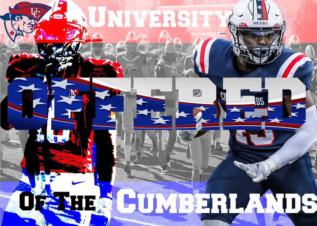Blessed to receive an offer from the University of the Cumberlands! Thank you to <a href="/CoachBryantUC/">Boston Bryant</a> and <a href="/UCPatriotFball/">UC Patriot Football</a> for giving me this opportunity!!🔴🔵⚪️