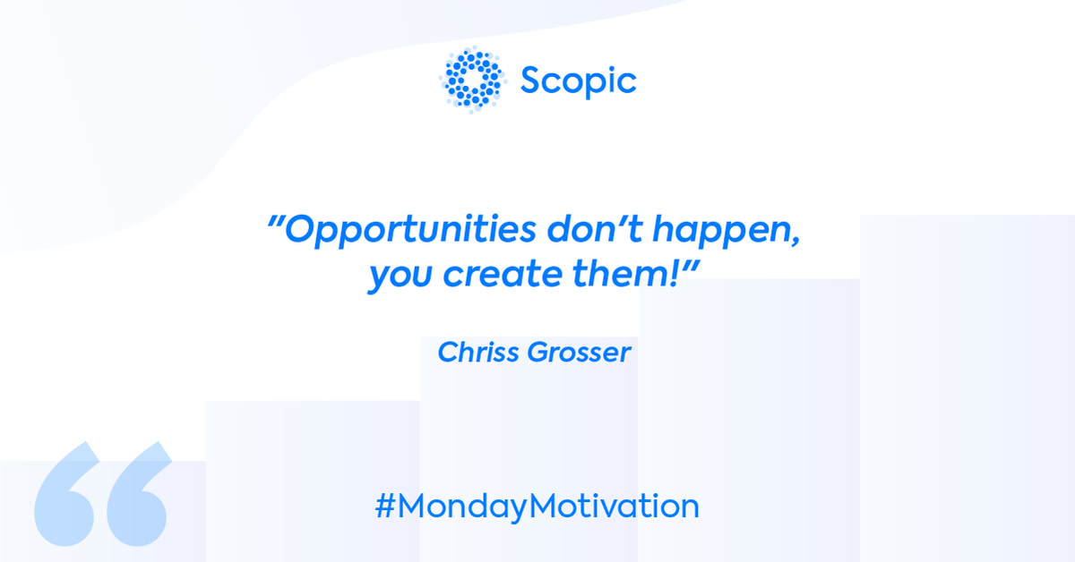 ScopicSoftware's tweet photo. You have the power to create your own opportunities! 💪

When you strongly want something and focus on it, things start happening. There is no magic here, just plain hard work and dedication put into motion.

Do you agree?

#scopic #mondaymotivation #monday #motivation https://t.co/k6iVawpdlR