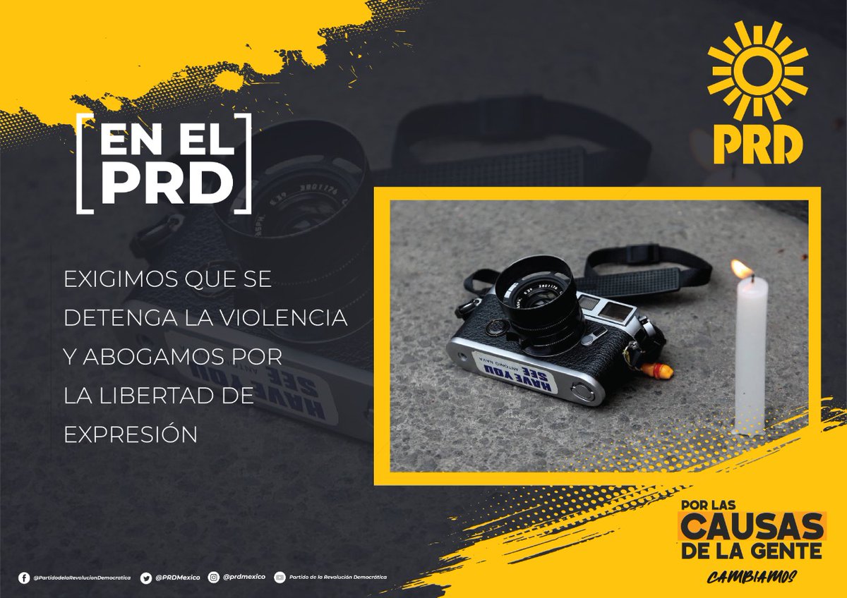 PRDMexico's tweet image. Nuestra solidaridad y apoyo a la libertad de expresión y al ejercicio profesional que generan los medios de comunicación, es momento de garantizar en todos los niveles la atención, protección y respeto al periodismo y erradicar la creciente violencia hacia las y los periodistas.