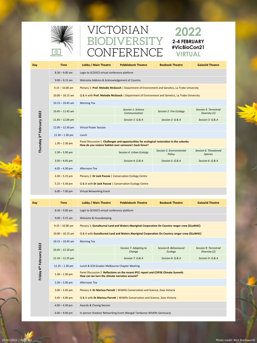 The #VicBioCon22 program is here! So many plenaries, panels, talks and posters to look forward! 🤩🤩🤩
