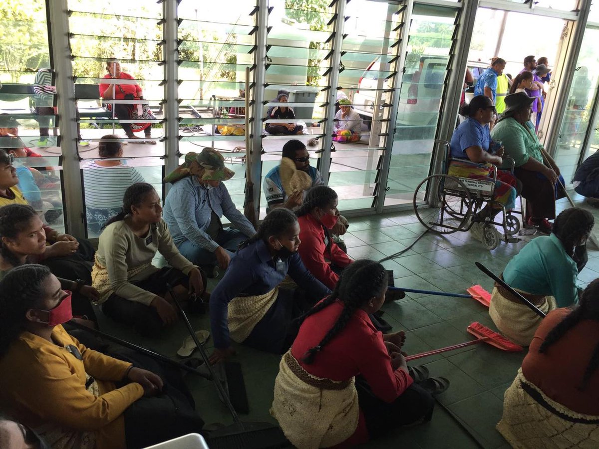 JoLatuSanft's tweet photo. Elderly, youth, men, women, even people with disabilities turned up in scorching heat after #TongaVolcanoEruption to help clean ash frm the airport runway in Ha'apai so planes could land with relief supplies. Give them a medal. Pics via TongaNow
#Tonga #TongaVolcano #tongatsunami https://t.co/wR4oveok7K
