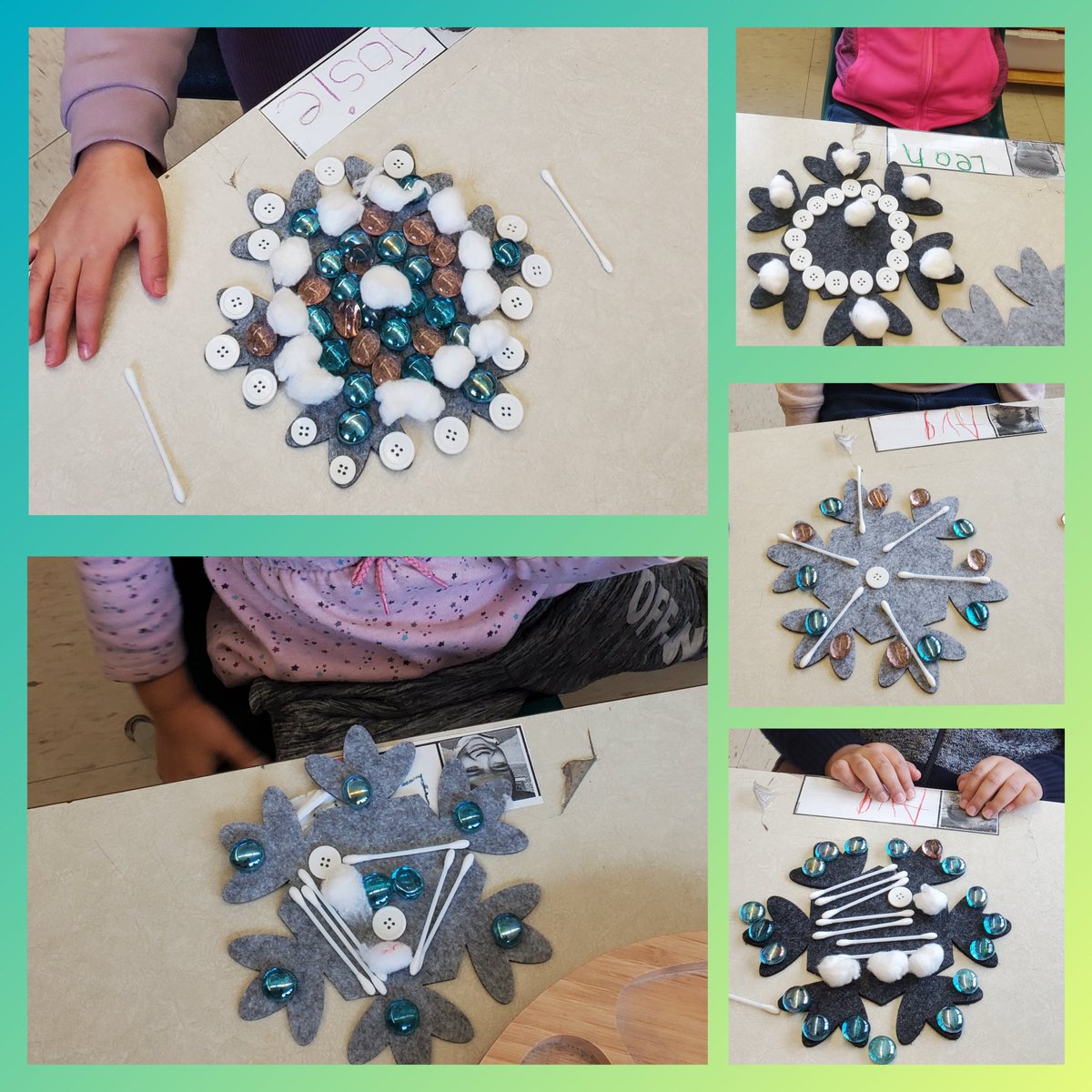 As learners loved playing with the snow again today, they wanted to bring the snowflakes back into the classroom  ❄❄❄❄❄❄❄❄
So a simple question was asked..how might we create a snowflake with loose parts?
#creativityatitsbest
#snowflakesprovocation 
@TDSB_ESPS