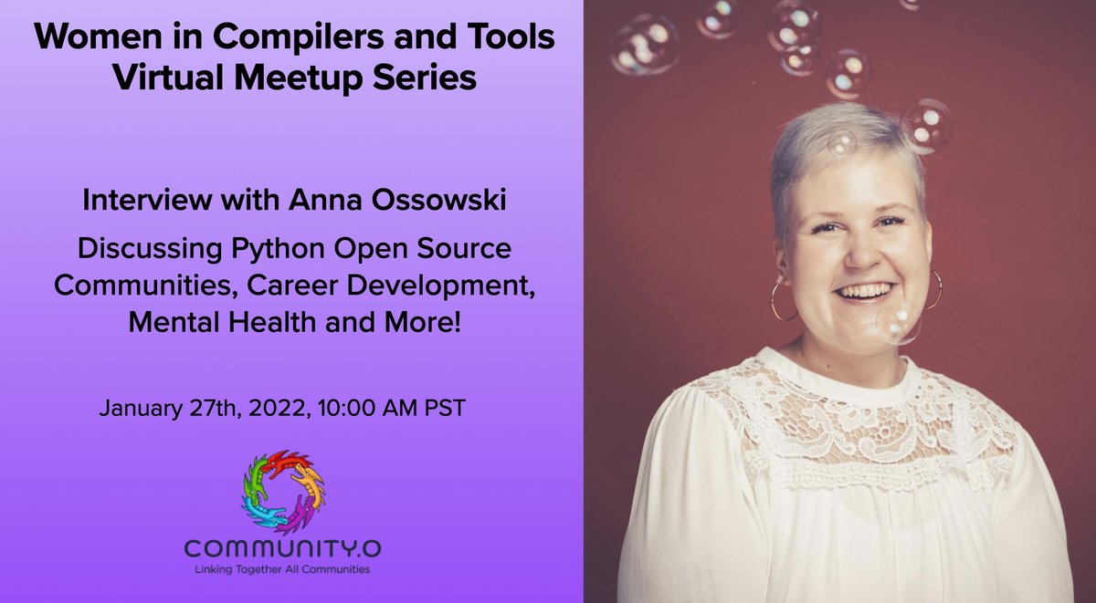 Don't forget our joint meetup with WiCT and PyLadies London featuring Anna Ossowski (<a href="/AnnaOssowski/">Anna Ossowski</a>
) on Jan 27th, 10am PST. She will talk about python open source communities, career development, mental health and more! Don't miss this talk! RSVP here: meetup.com/meetup-group-i…