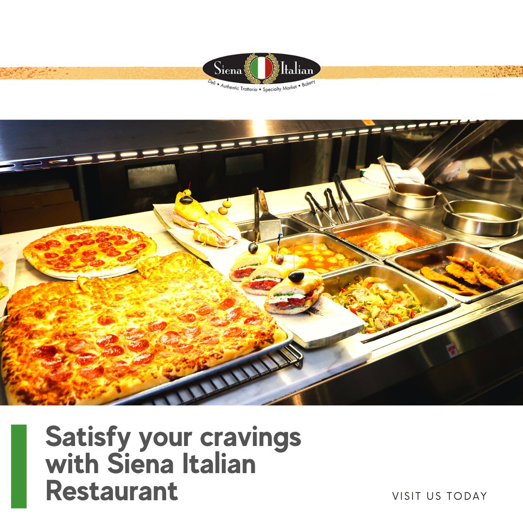 This is a sign to satisfy your cravings for our Italian delicacies. We provide a wide variety of Italian cuisine and dishes that will undoubtedly satisfy your hunger and taste. Now is the time to call and see us.

#siena #italian