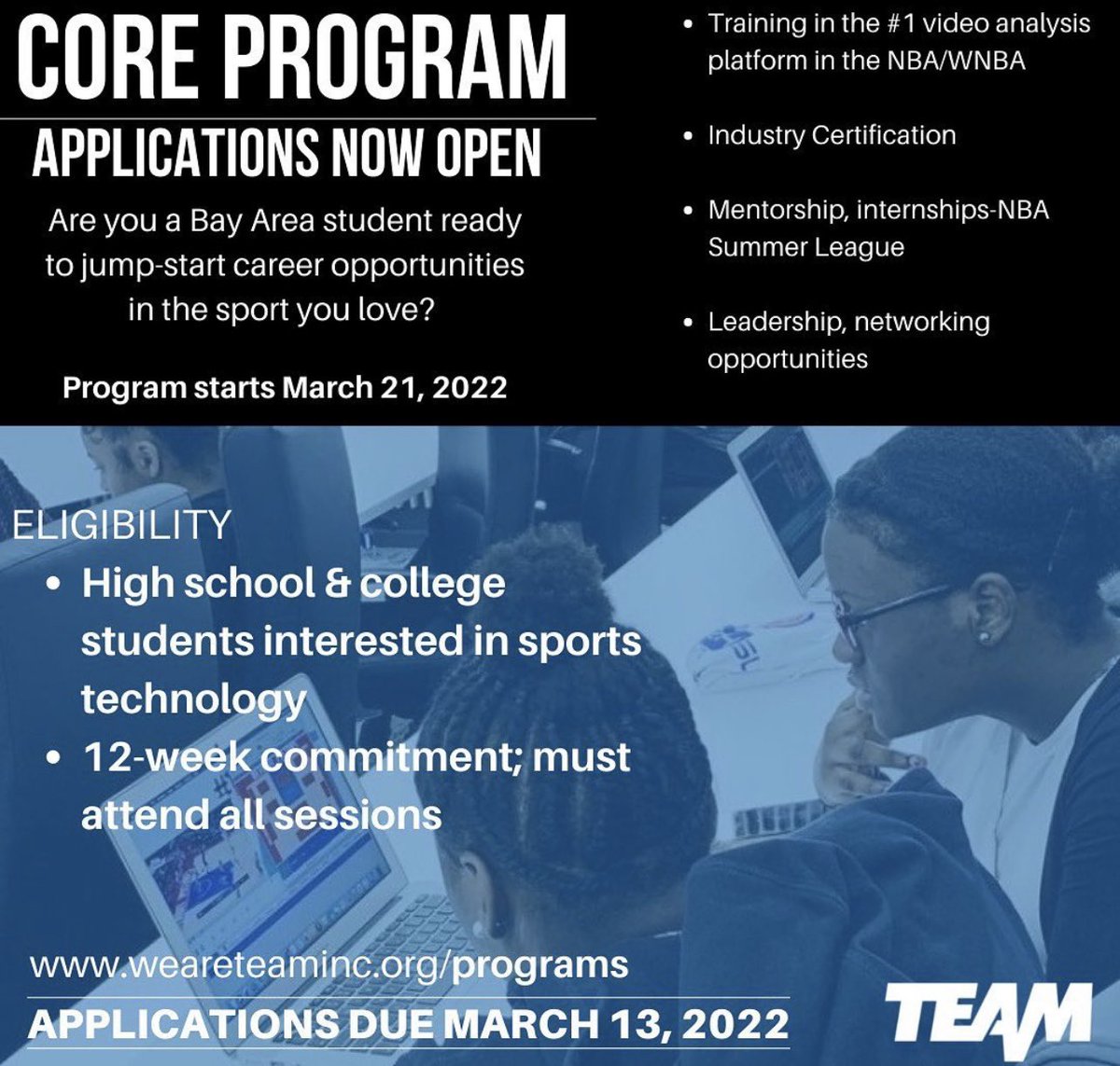 We’re ready for you! Our Core Program is back &amp; we’re now accepting applications. If you’re a high school or college student, join us this spring. Deadline to apply is March 13. 

Apply here 👉🏾 lnkd.in/gKxckxq8