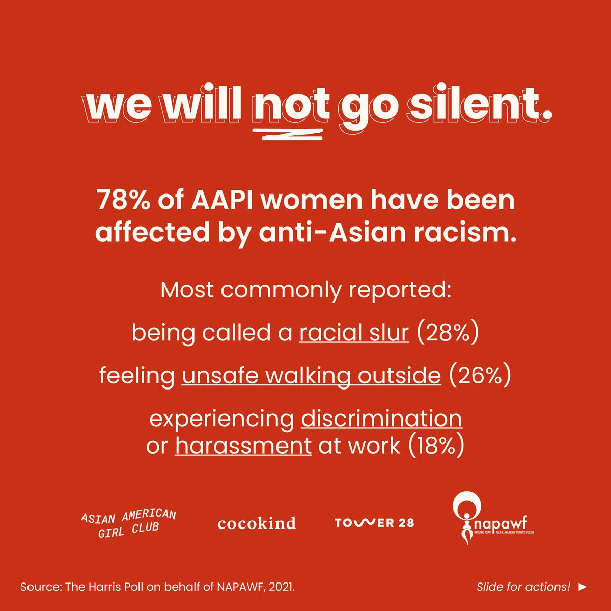 The hate is real. The fear is real. The bias is real. And the temptation to go silent is real too...which is why we all need to stand up, speak out, and make noise. Together. 

#StopAsianHate