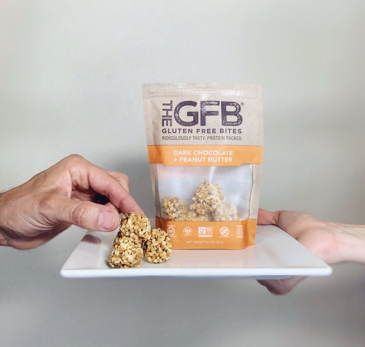 Peanut butter without the bread? It’s a dream come true for gluten-free guys like me. 
–
Elliott

There’s only one thing that could make it better.  Adding chocolate. Pass the bag. 
- Marshall