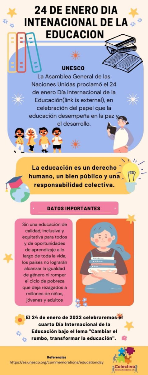 colmexso's tweet photo. "La educación no es preparación para la vida; la educación es la vida en sí misma". ✨🌎
-John Dewey.

Fabriquemos un mundo mejor con el estudio y la dedicación de cada uno de nosotros.😇✨
#colmexso #diadelaeducacion #24DeEnero https://t.co/OWj31vhMes