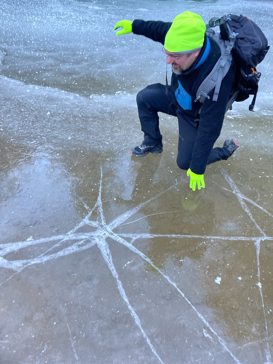A story in 3 photos.  Dad thinks it would be funny to do a "slide by" photobomb on the ice. Dad utterly fails. Dad shatters the ice and attempts to (but does not) recover gracefully....