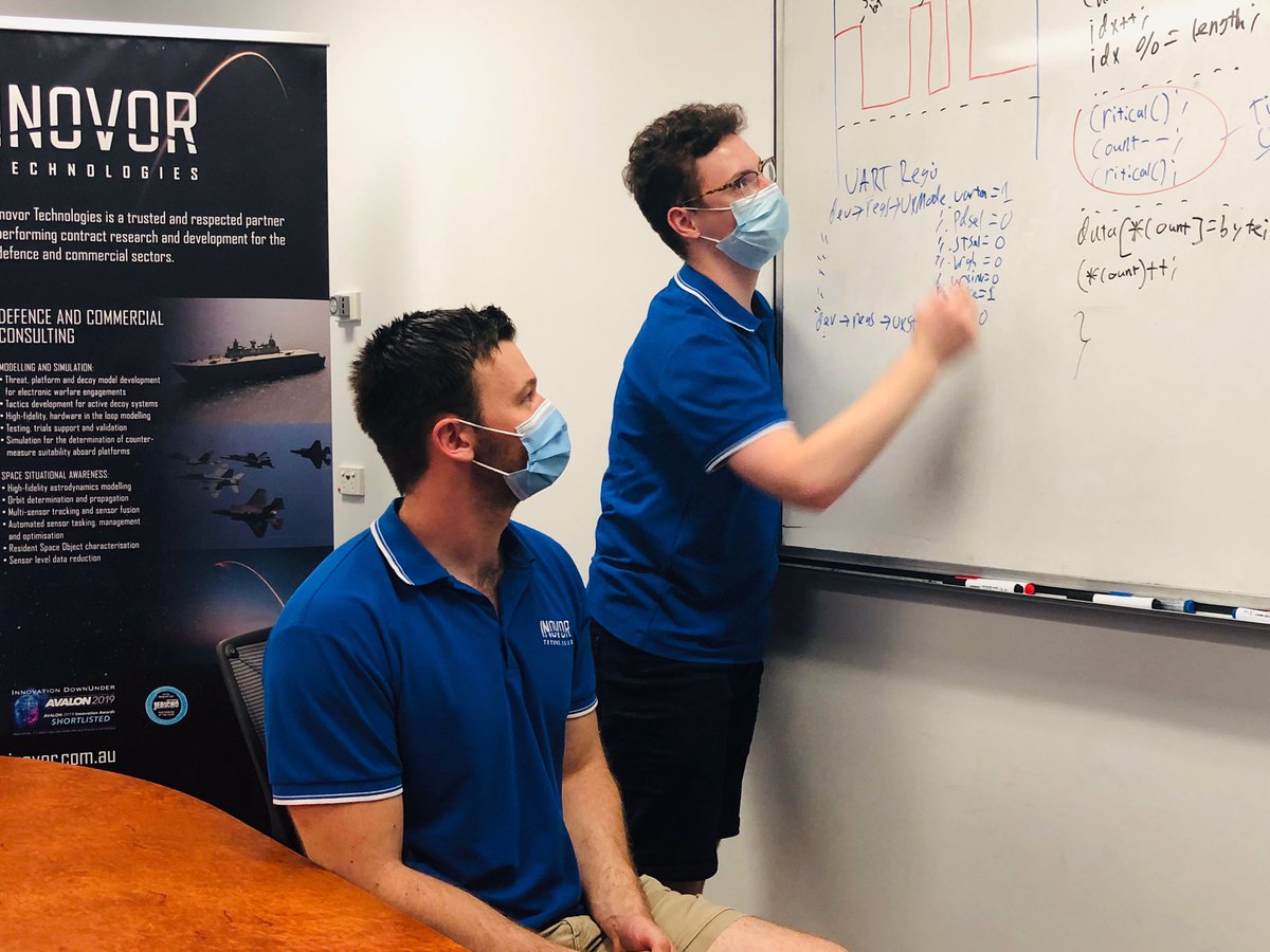 Thomas, <a href="/inovortech/">Inovor Technologies</a> intern, told me he’s “living the dream” &amp; can’t wait to graduate <a href="/Flinders/">Flinders University</a> so he can join the Australian space industry ✨

Here he is demonstrating his learnings to supervisor Daniel. 

Passion to learn + passion to teach = magic ✨

#intern
