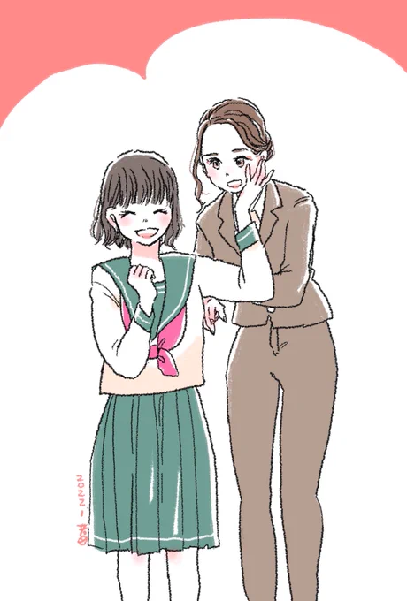 この人と話したいときは、まずはわたしにヒトコトお願いしますね? #落書き 