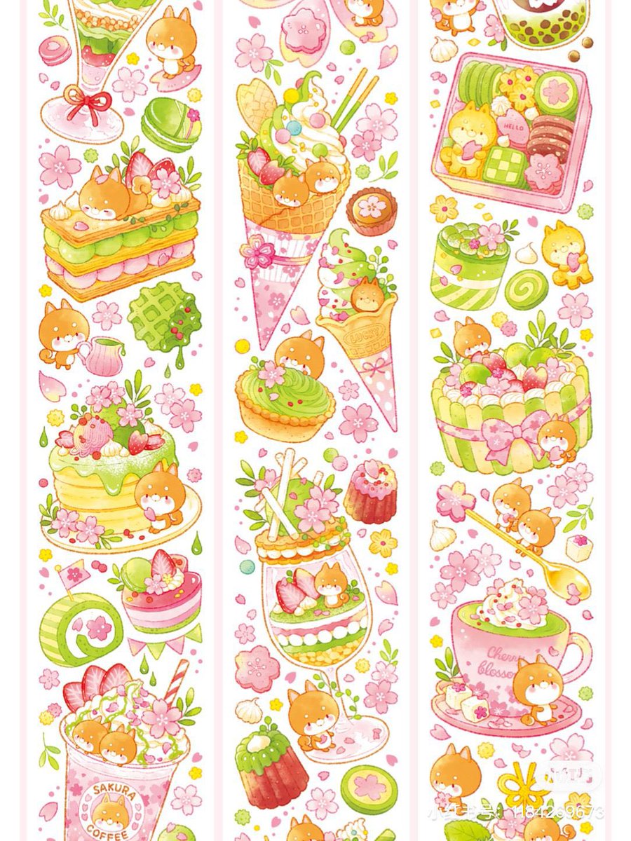 catknowsall1's tweet photo. 新商品紹介🍯

イラストレーターNaoさん(@okashinao ) とのコラボシリーズに新商品が登場🍼
「シロクマ乳業」&amp;「お花見シーズン限定」PETマスキングテープ🌸

タオバオのウェブショップに即納販売で登場🍦
ぜひお見逃しなく✨ https://t.co/Sed1IGRTCw
